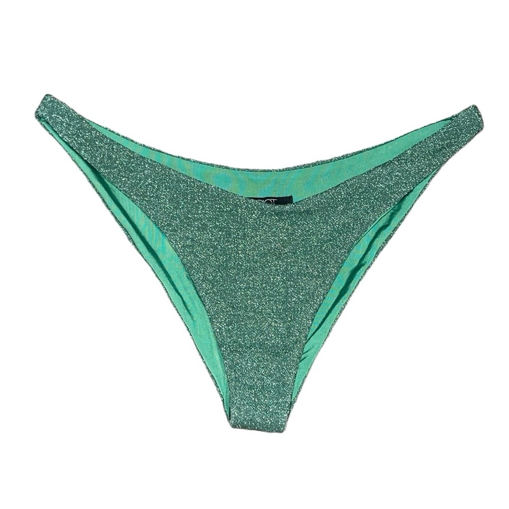 Beach riot green sparkly swim bottoms